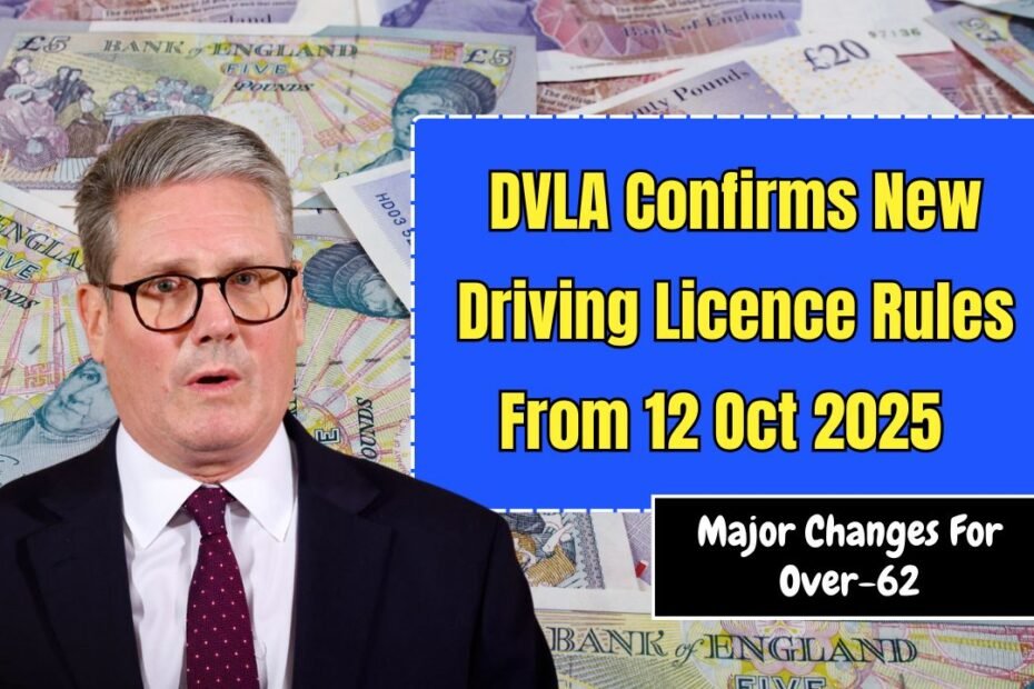 DVLA Confirms New Driving Licence Rules From 12 Oct 2025 – Major Changes For Over-62 Drivers